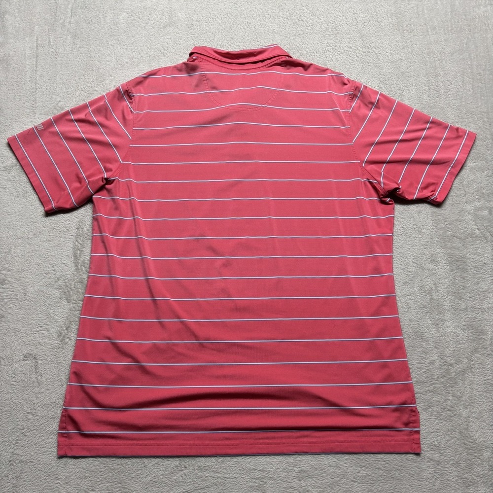 Fairway & Greene FG Tech Golf Polo Shirt Men's XL Bonita Bay Club Coral Striped - Picture 3 of 9